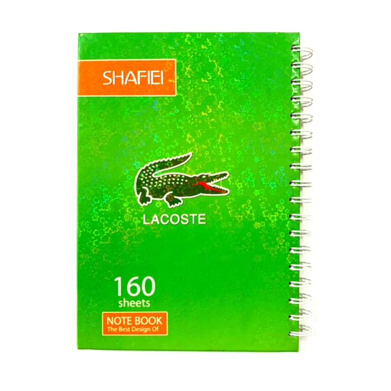 IMG_1525 دفتر ١۶٠ برگ برند خطی جلدسازی فنر تک سلفون مات یووی موضعی شفیعی - تصویر 1