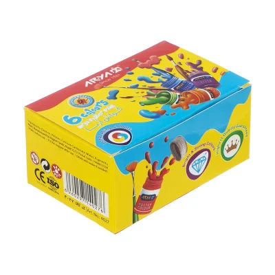 گواش 6 رنگ جعبه مقوایی (جور و تک رنگ) آریا
