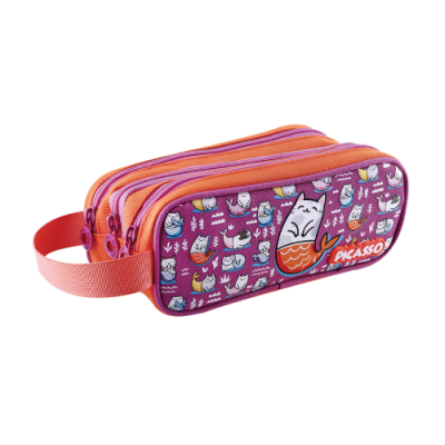 جامدادی سه زیپ چاپدار مدل M5 پیکاسو